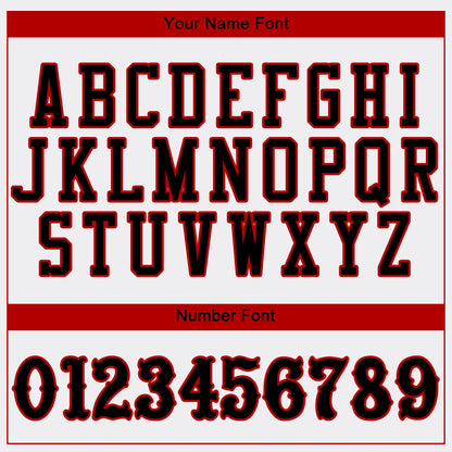 Custom White Black-Red Authentic Baseball Jersey - Sky-Custom