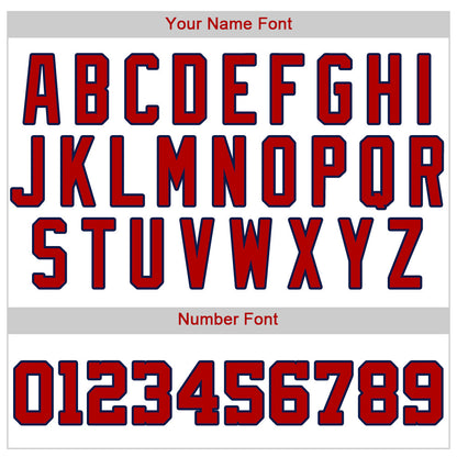 Custom White Red-Navy Authentic Baseball Jersey - Sky-Custom