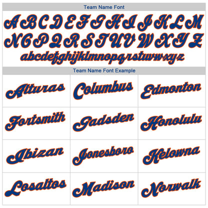 Custom White Royal Pinstripe Royal-Orange Authentic Baseball Jersey - Sky-Custom