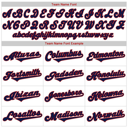 Custom White Red-Navy Authentic Baseball Jersey - Sky-Custom