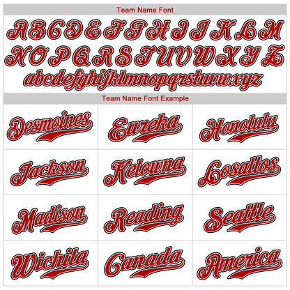 Custom White Red-Black Authentic Baseball Jersey - Sky-Custom