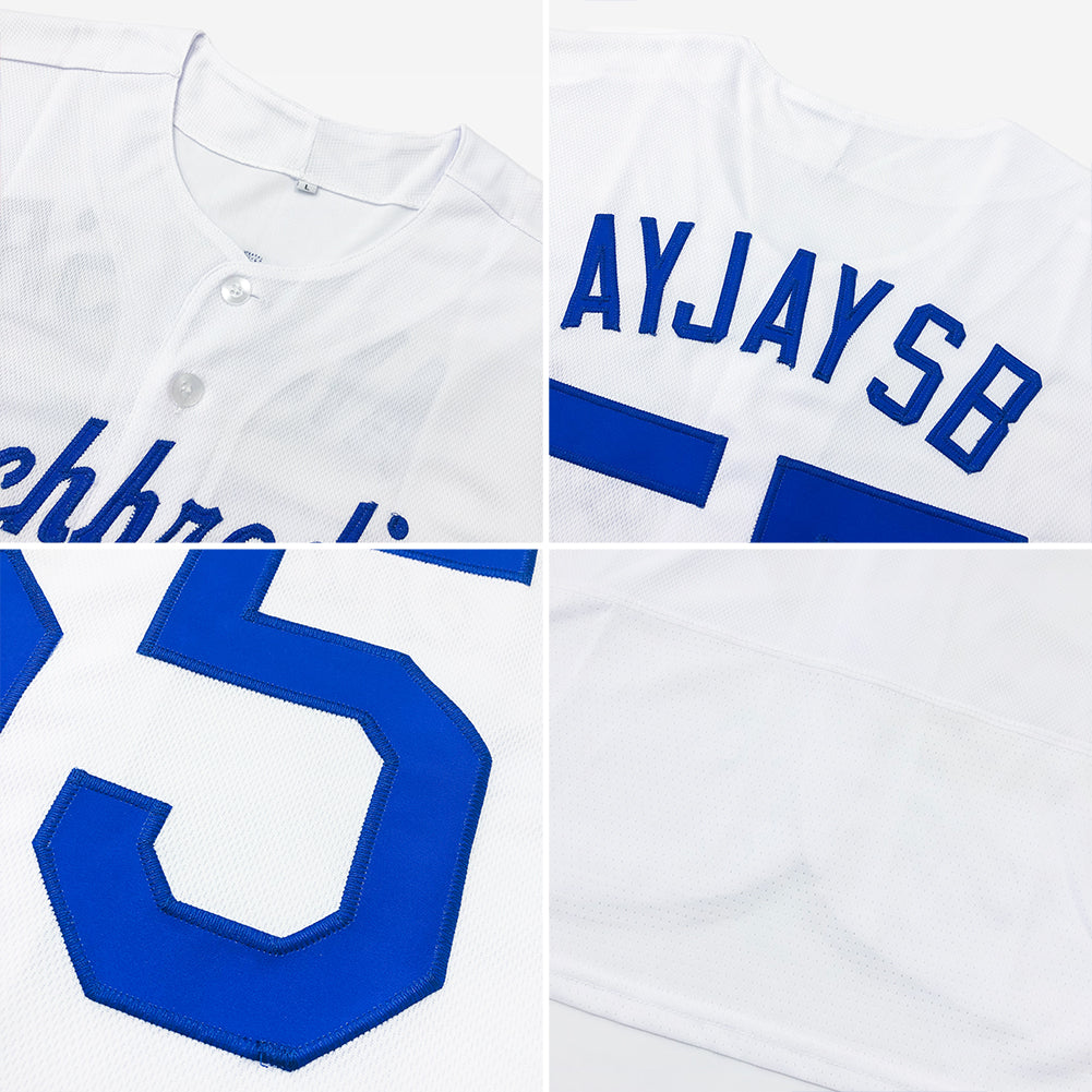 Custom White Navy-White Authentic Baseball Jersey - Sky-Custom