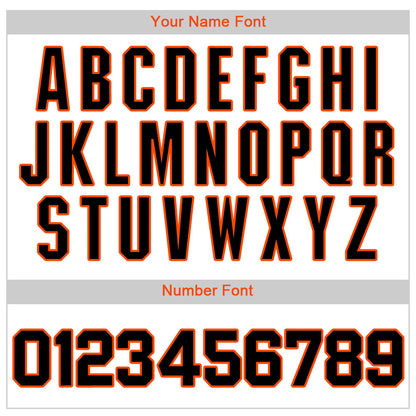 Custom White Black-Orange Authentic Baseball Jersey - Sky-Custom
