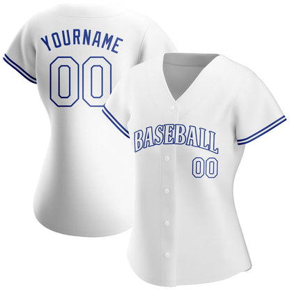 Custom White White-Royal Authentic Baseball Jersey - Sky-Custom