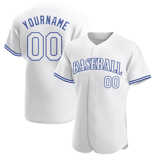 Custom White White-Royal Authentic Baseball Jersey - Sky-Custom