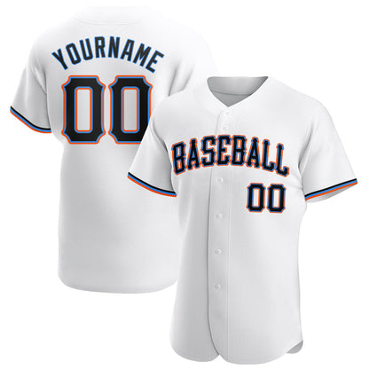 Custom White Black-Powder Blue Authentic Baseball Jersey - Sky-Custom