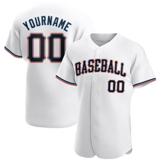 Custom White Black-Powder Blue Authentic Baseball Jersey - Sky-Custom