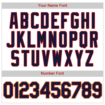 Custom White Navy-Red Authentic Baseball Jersey - Sky-Custom