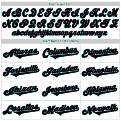 Custom White Black-Teal Authentic Baseball Jersey - Sky-Custom