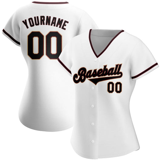 Custom White Black-Crimson Authentic Baseball Jersey - Sky-Custom