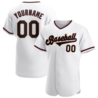 Custom White Black-Crimson Authentic Baseball Jersey - Sky-Custom