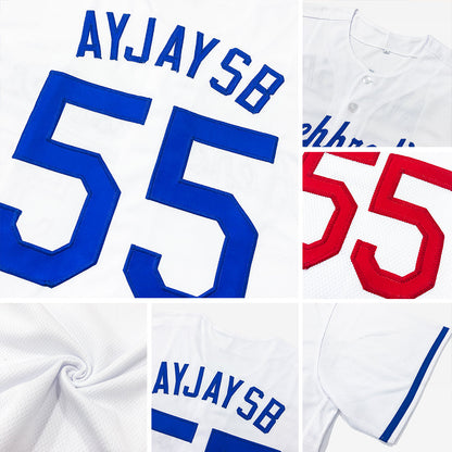 Custom White Royal-Red Authentic Baseball Jersey - Sky-Custom