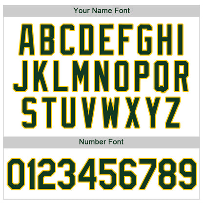 Custom White Green-Gold Authentic Baseball Jersey - Sky-Custom