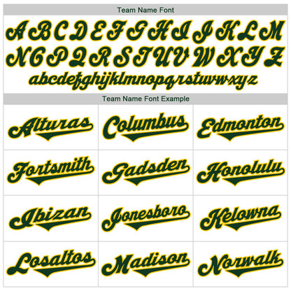 Custom White Green-Gold Authentic Baseball Jersey - Sky-Custom