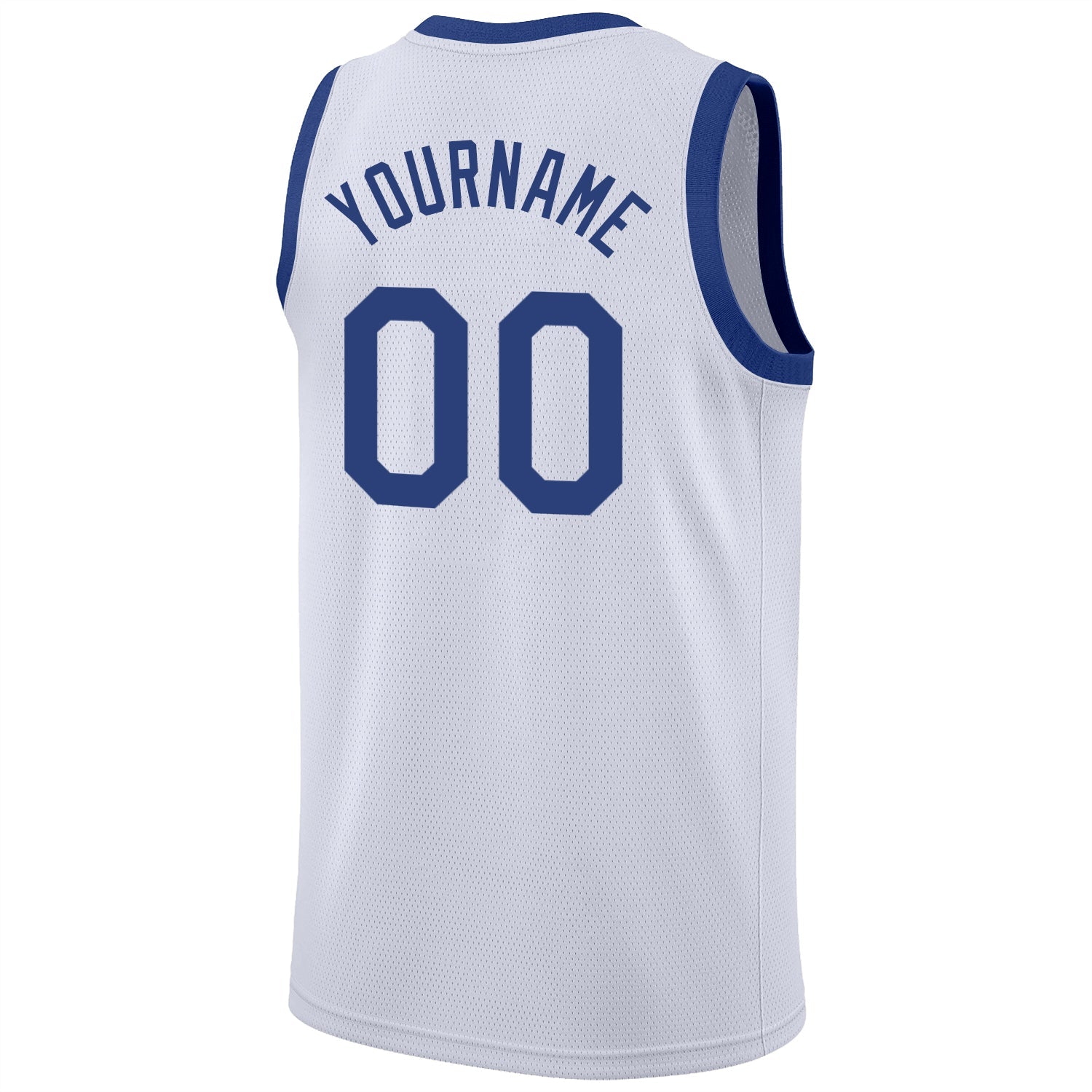 Custom White Royal-Red Round Neck Rib-Knit Basketball Jersey - Sky-Custom