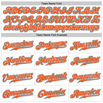 Custom White Orange Pinstripe Orange-Black Authentic Baseball Jersey - Sky-Custom