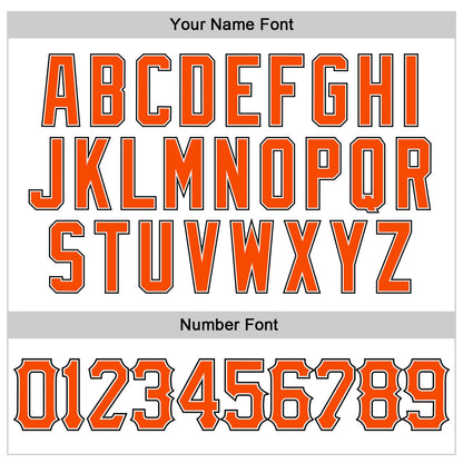 Custom White Orange Pinstripe Orange-Black Authentic Baseball Jersey - Sky-Custom