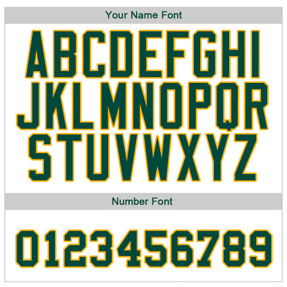Custom White Green-Gold Authentic Baseball Jersey - Sky-Custom