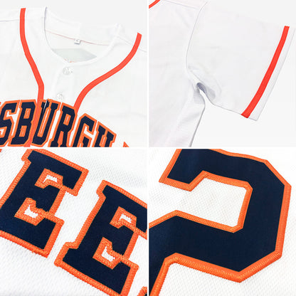 Custom White Green-Gold Authentic Baseball Jersey - Sky-Custom