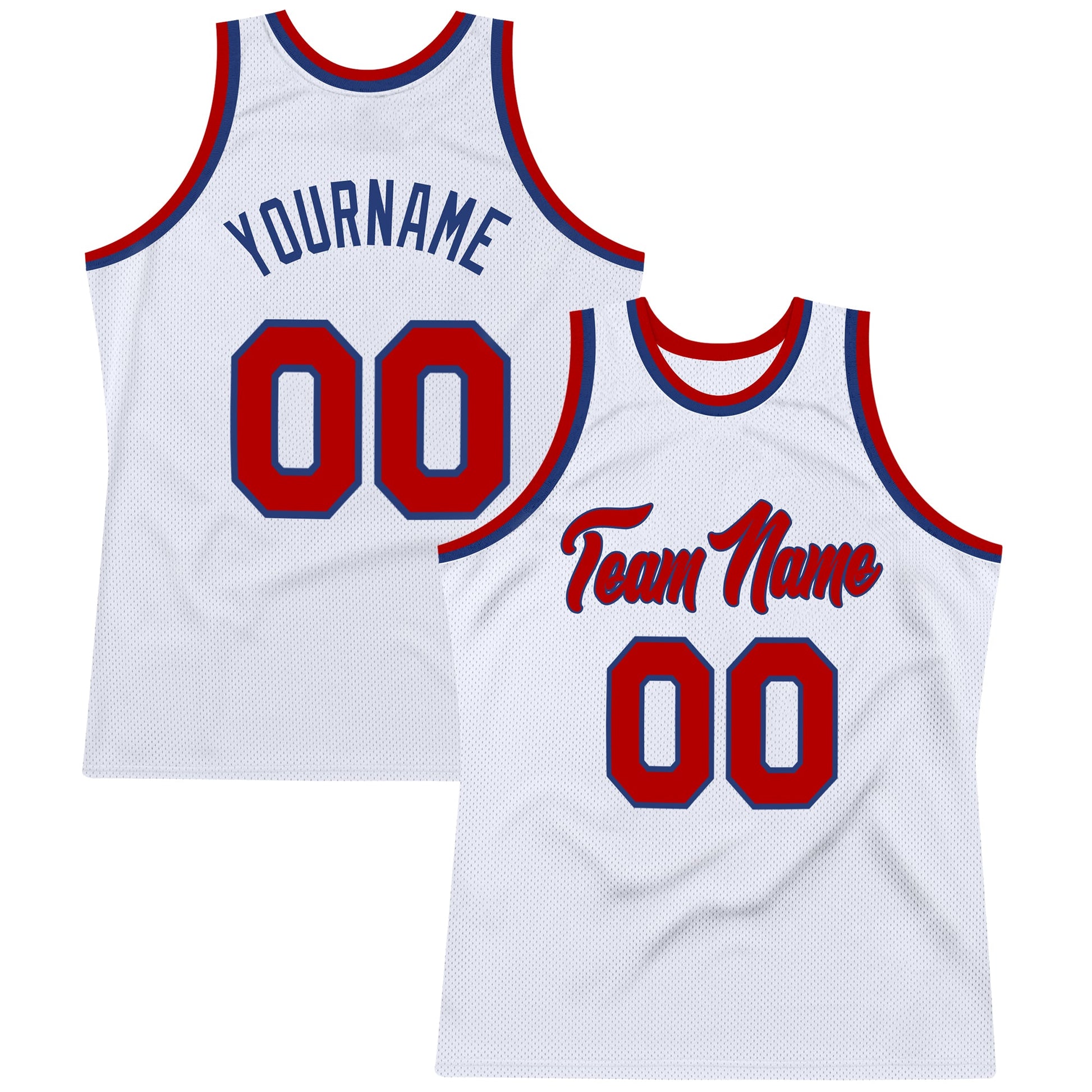 Custom White Red-Royal Authentic Throwback Basketball Jersey - Sky-Custom