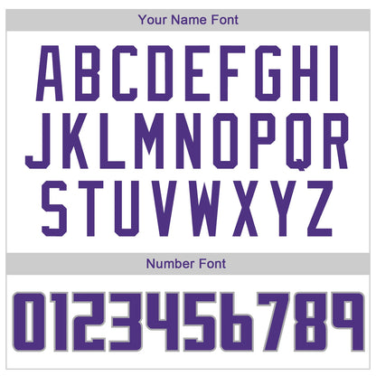 Custom White Purple-Gray Authentic Throwback Basketball Jersey - Sky-Custom