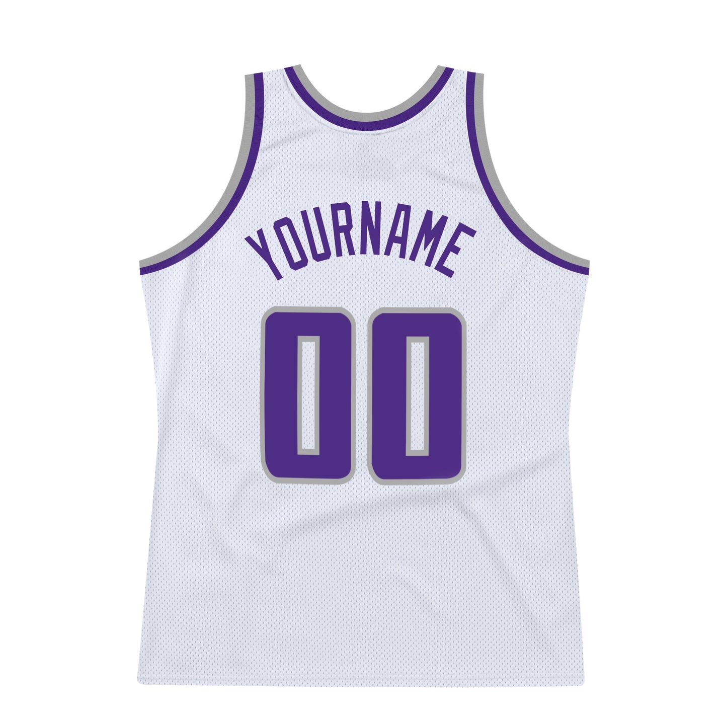Custom White Purple-Gray Authentic Throwback Basketball Jersey - Sky-Custom