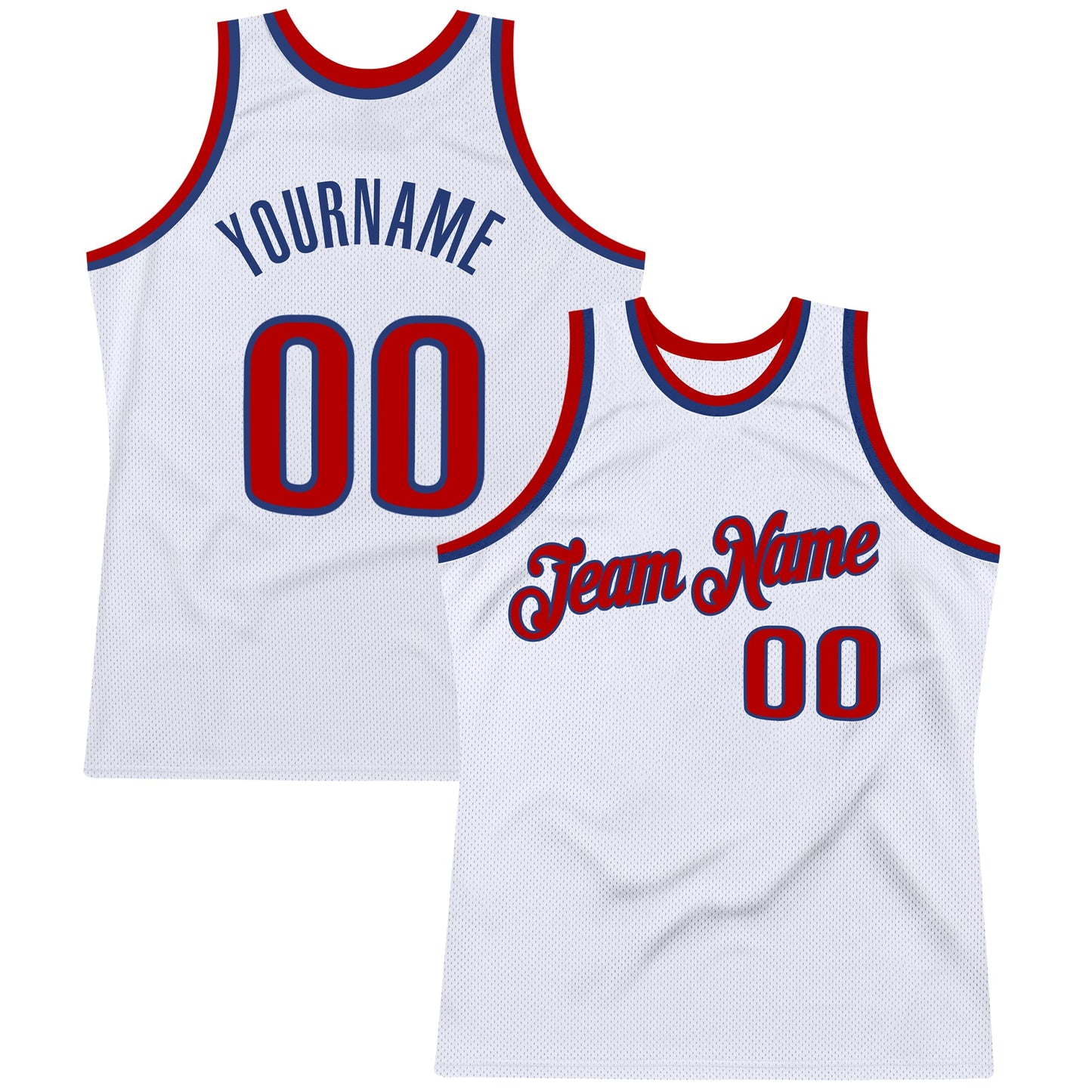 Custom White Red-Royal Authentic Throwback Basketball Jersey - Sky-Custom