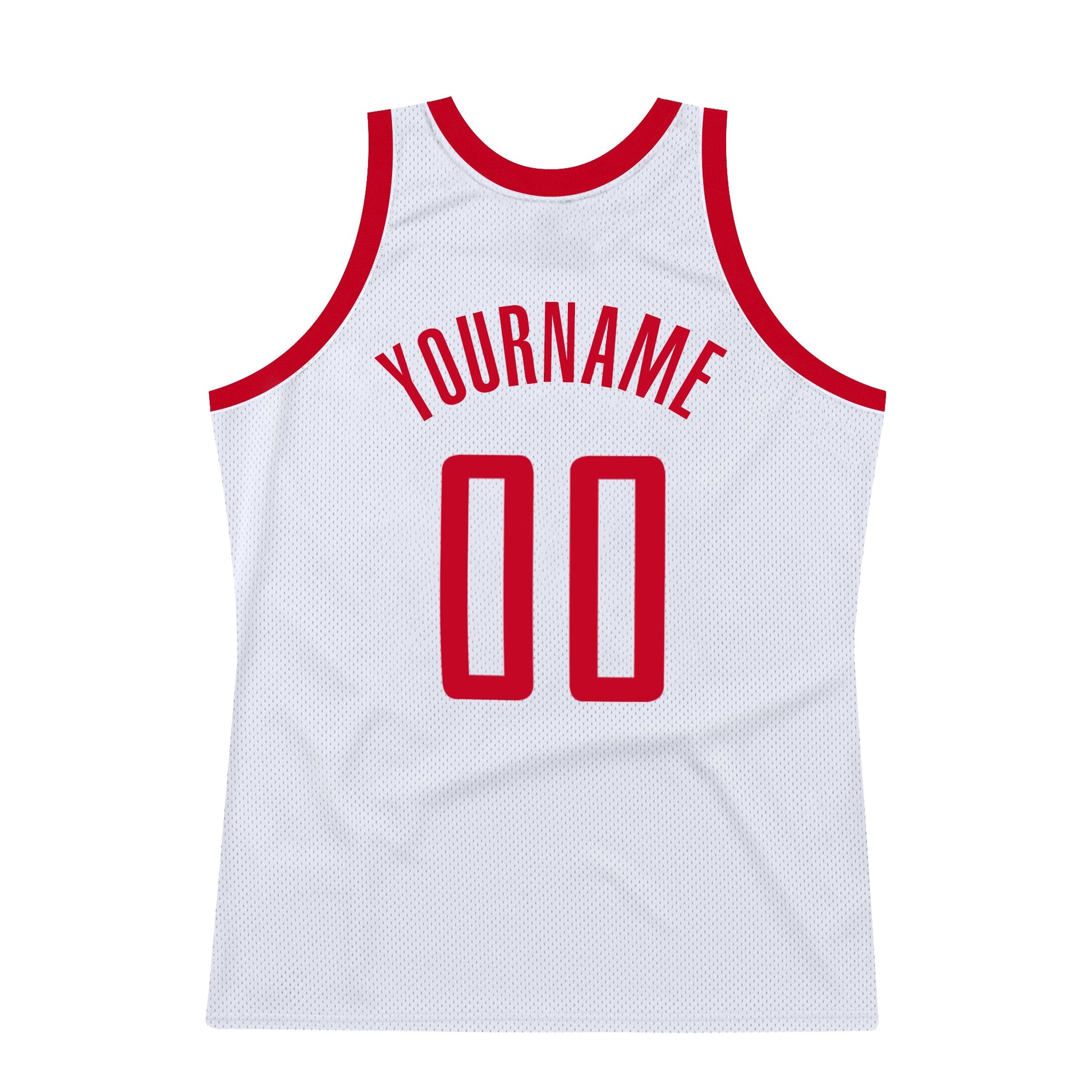 Custom White Red-Black Authentic Throwback Basketball Jersey - Sky-Custom