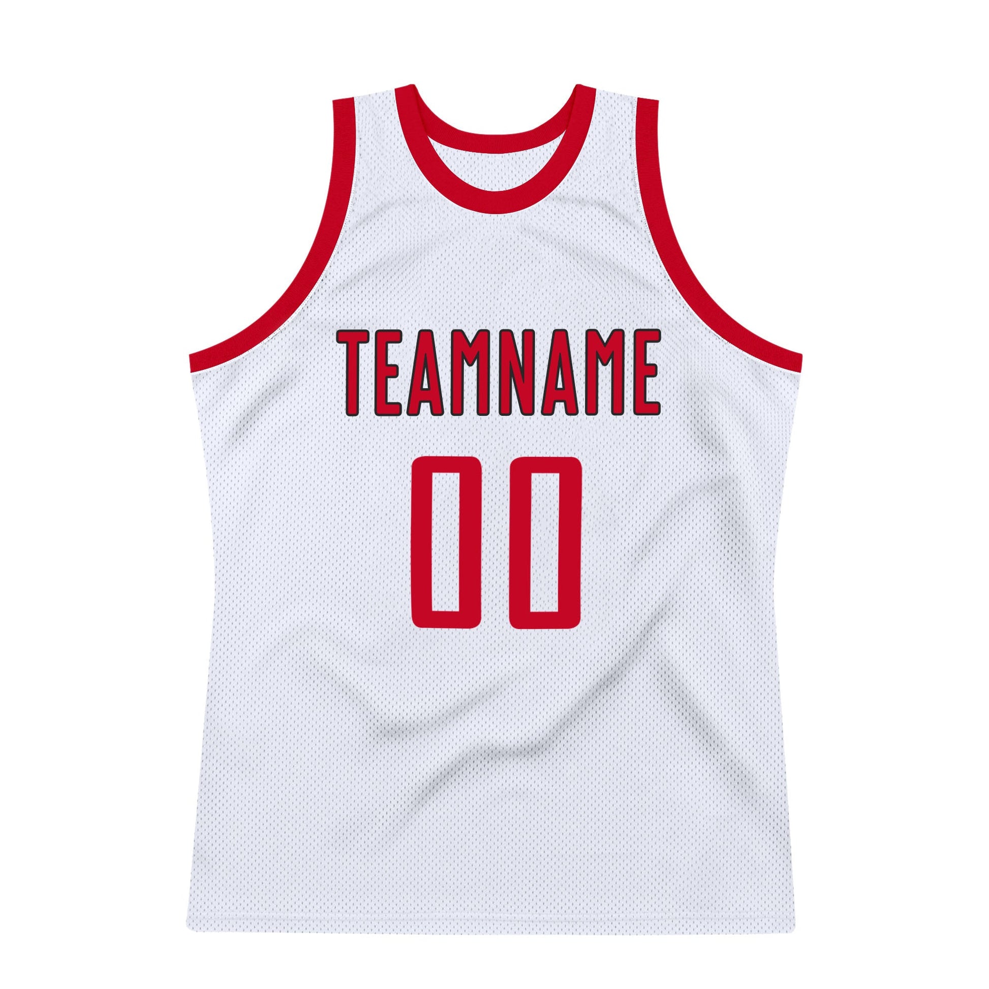 Custom White Red-Black Authentic Throwback Basketball Jersey - Sky-Custom