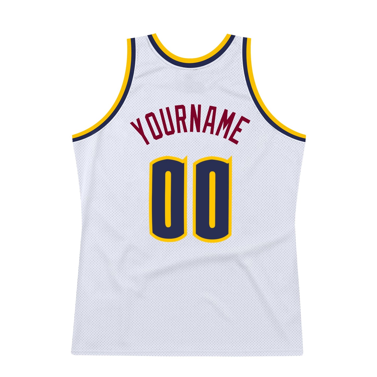Custom White Navy-Gold Authentic Throwback Basketball Jersey - Sky-Custom