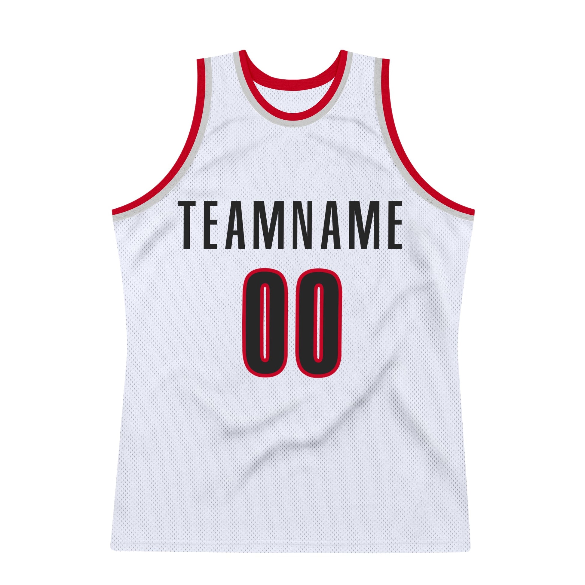 Custom White Black-Red Authentic Throwback Basketball Jersey - Sky-Custom