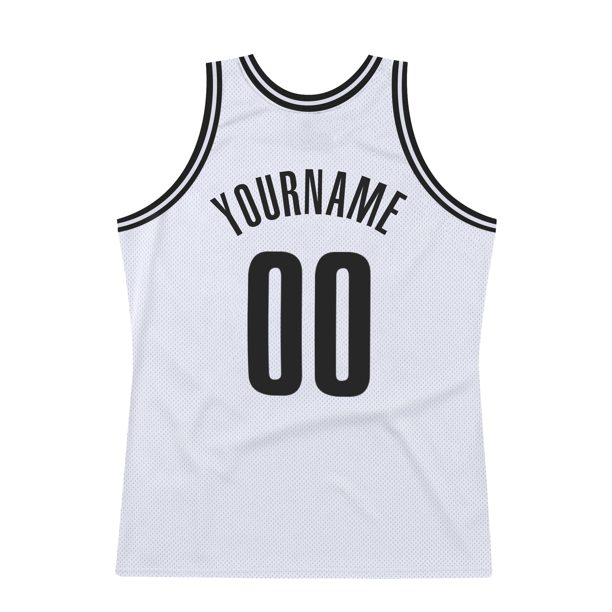 Custom White Black Authentic Throwback Basketball Jersey - Sky-Custom