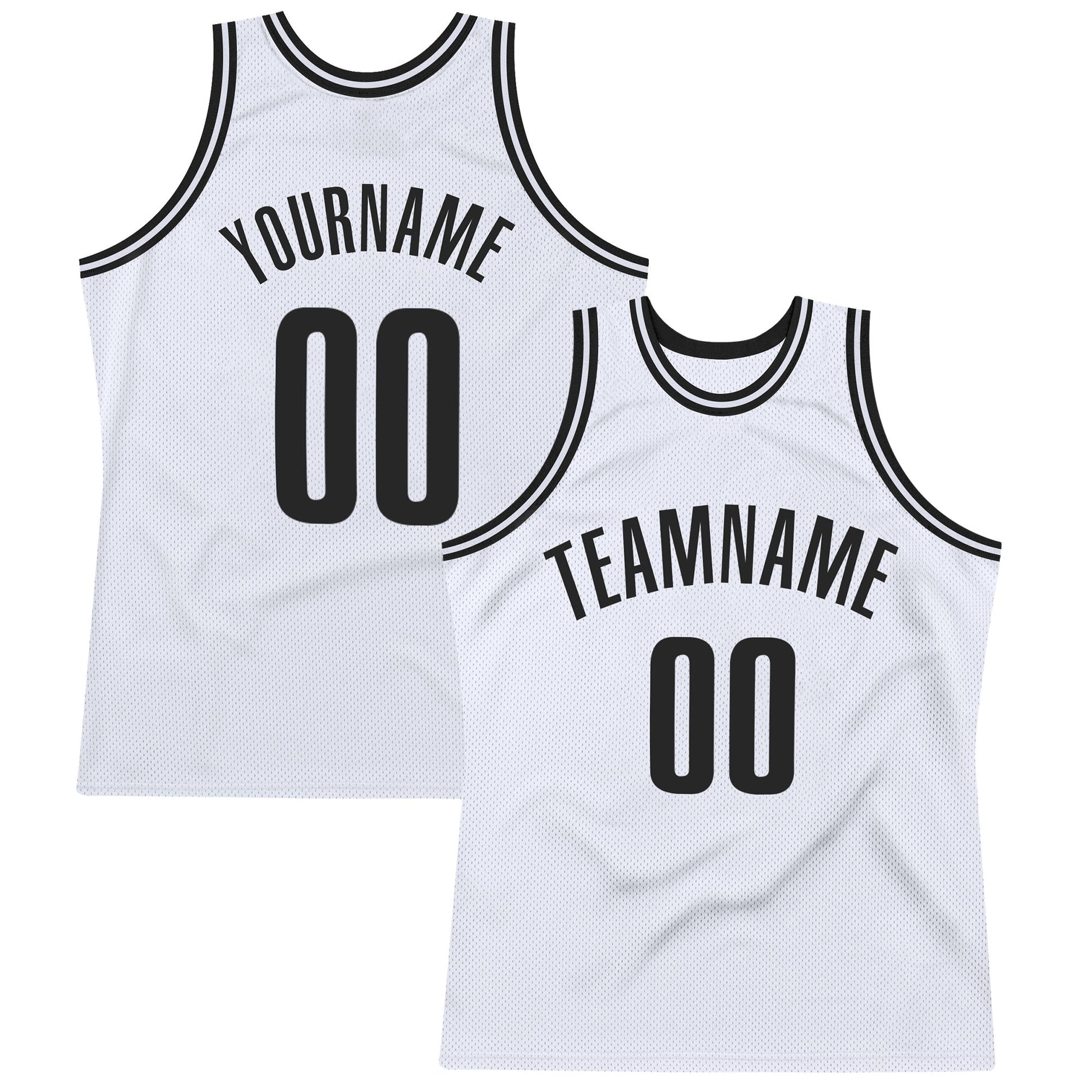 Custom White Black Authentic Throwback Basketball Jersey - Sky-Custom
