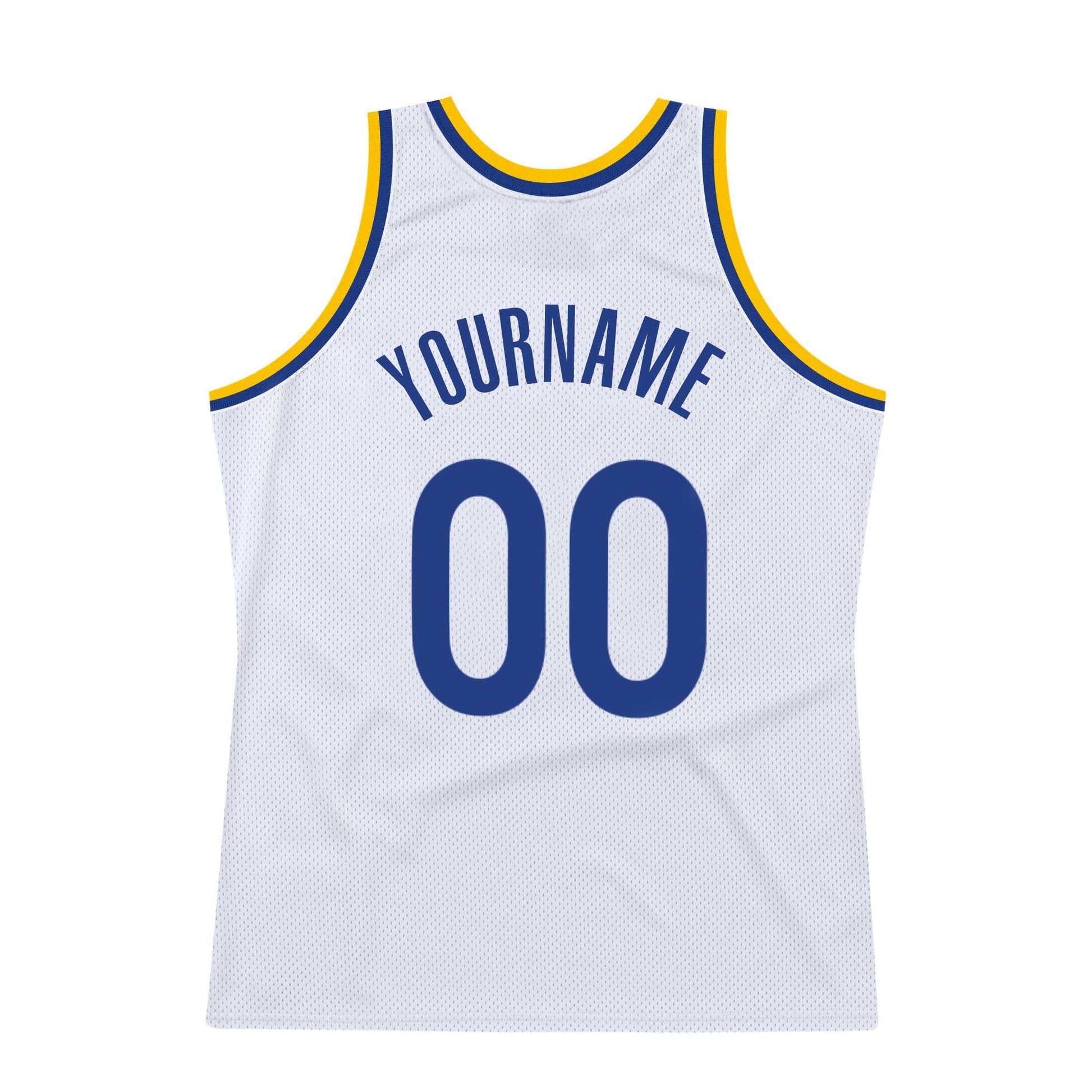 Custom White Royal-Gold Authentic Throwback Basketball Jersey - Sky-Custom