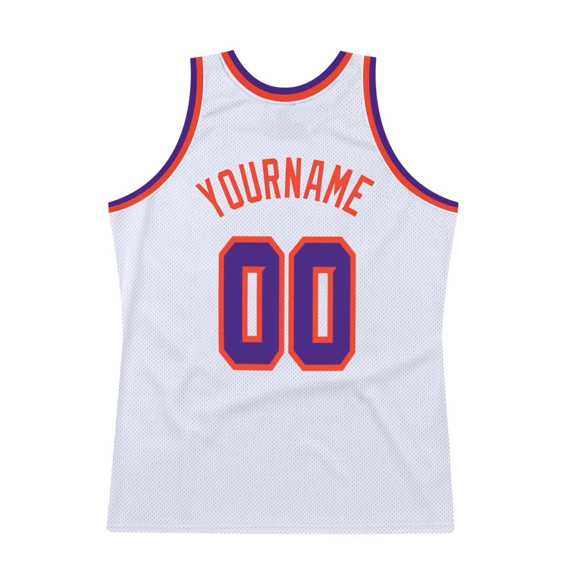 Custom White Purple-Orange Authentic Throwback Basketball Jersey - Sky-Custom