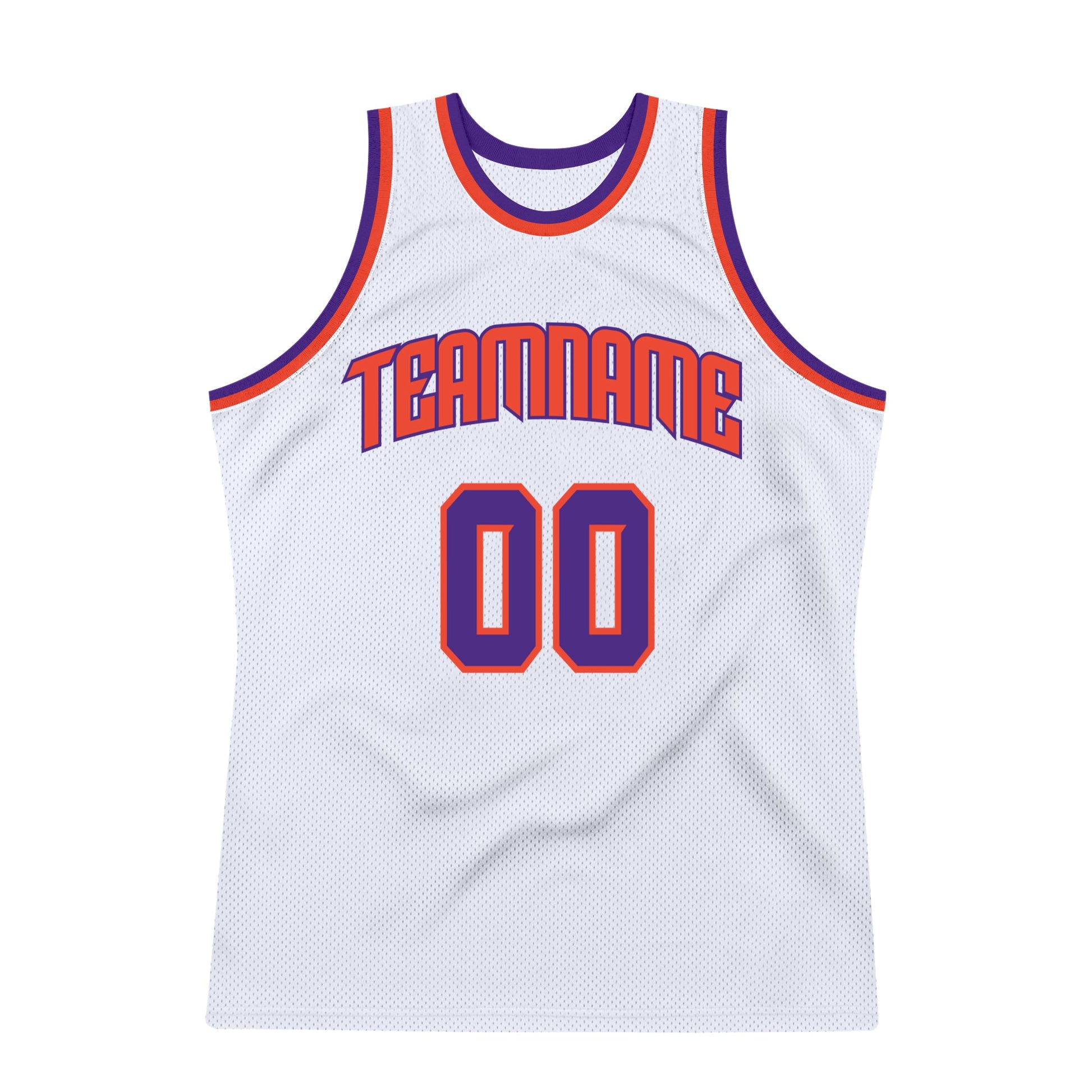 Custom White Purple-Orange Authentic Throwback Basketball Jersey - Sky-Custom