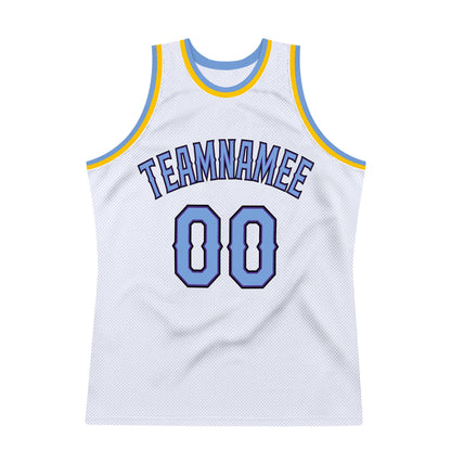 Custom White Light Blue-Purple Authentic Throwback Basketball Jersey - Sky-Custom