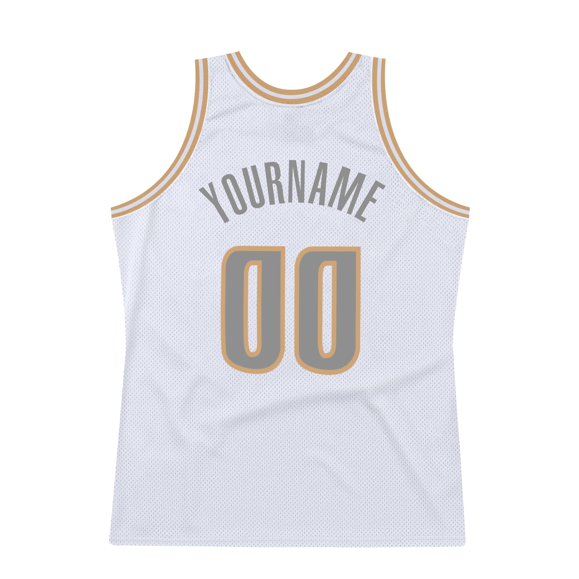 Custom White Steel Gray-Old Gold Authentic Throwback Basketball Jersey - Sky-Custom