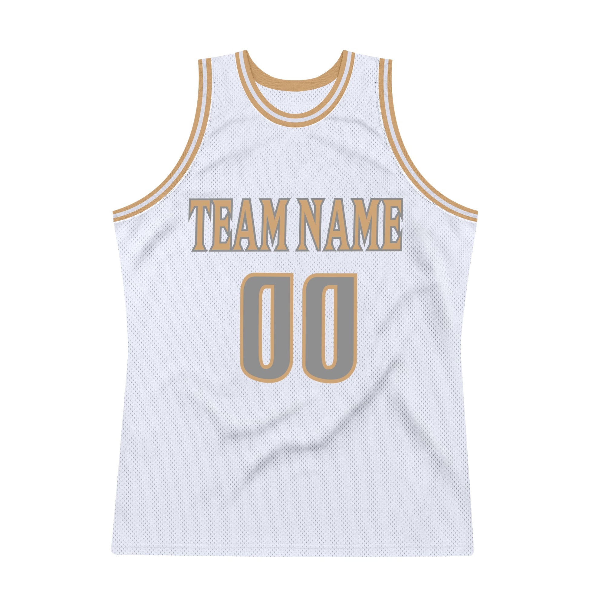 Custom White Steel Gray-Old Gold Authentic Throwback Basketball Jersey - Sky-Custom