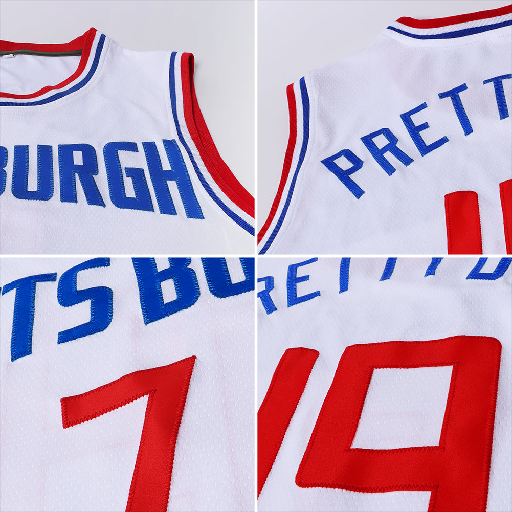 Custom White Maroon-Royal Authentic Throwback Basketball Jersey - Sky-Custom