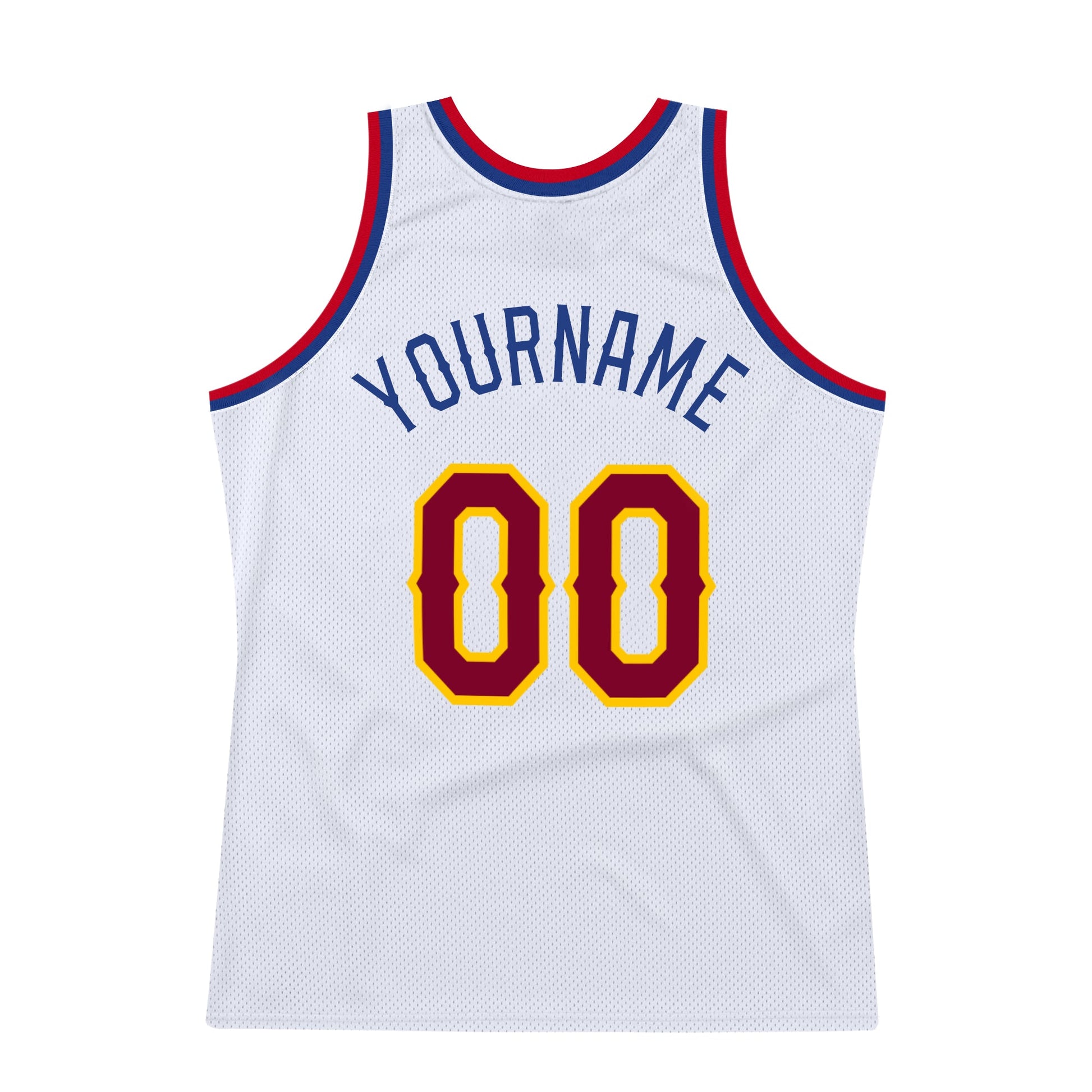 Custom White Maroon-Royal Authentic Throwback Basketball Jersey - Sky-Custom