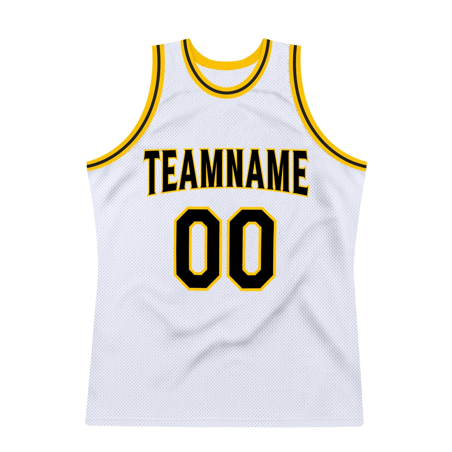 Custom White Black-Gold Authentic Throwback Basketball Jersey - Sky-Custom