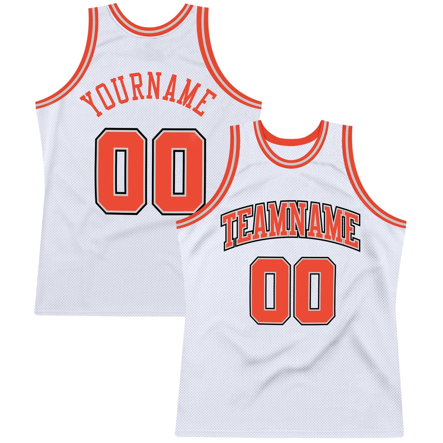Custom White Orange-Gray Authentic Throwback Basketball Jersey - Sky-Custom