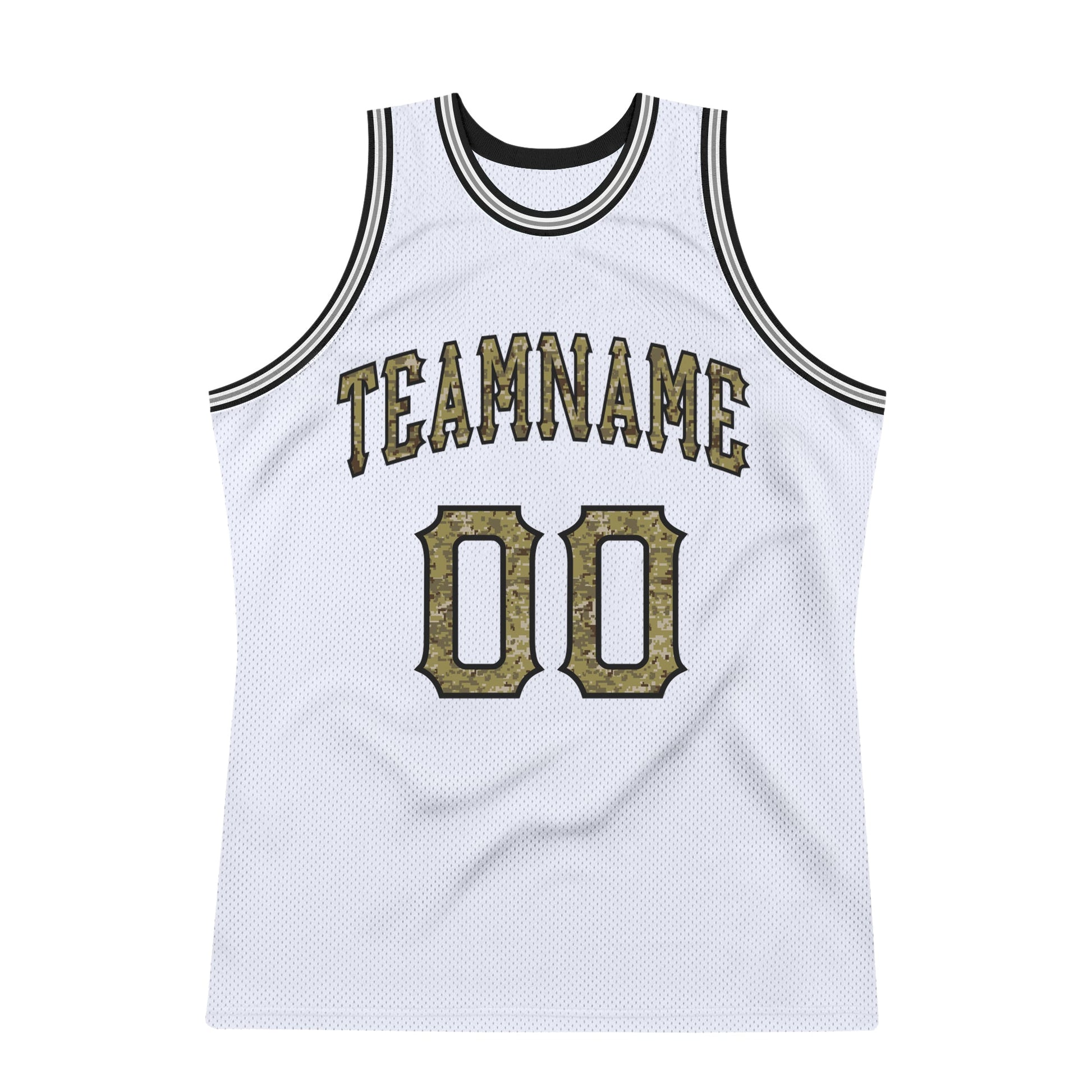 Custom White Camo-Gray Authentic Throwback Basketball Jersey - Sky-Custom