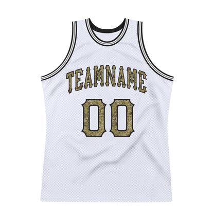 Custom White Camo-Gray Authentic Throwback Basketball Jersey - Sky-Custom