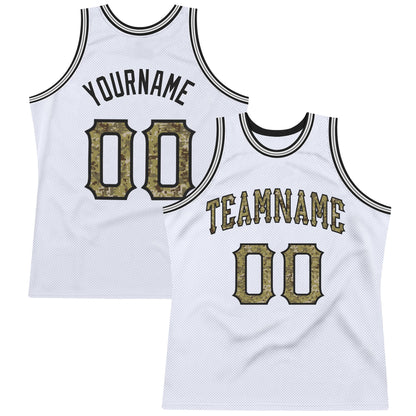 Custom White Camo-Gray Authentic Throwback Basketball Jersey - Sky-Custom