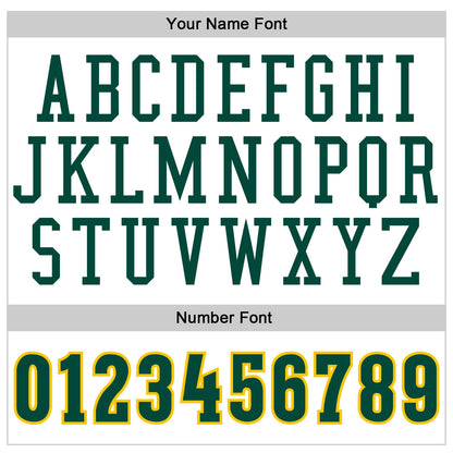 Custom White Hunter Green-Gold Authentic Throwback Basketball Jersey - Sky-Custom