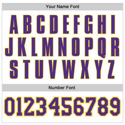 Custom White Purple-Gold Authentic Throwback Basketball Jersey - Sky-Custom