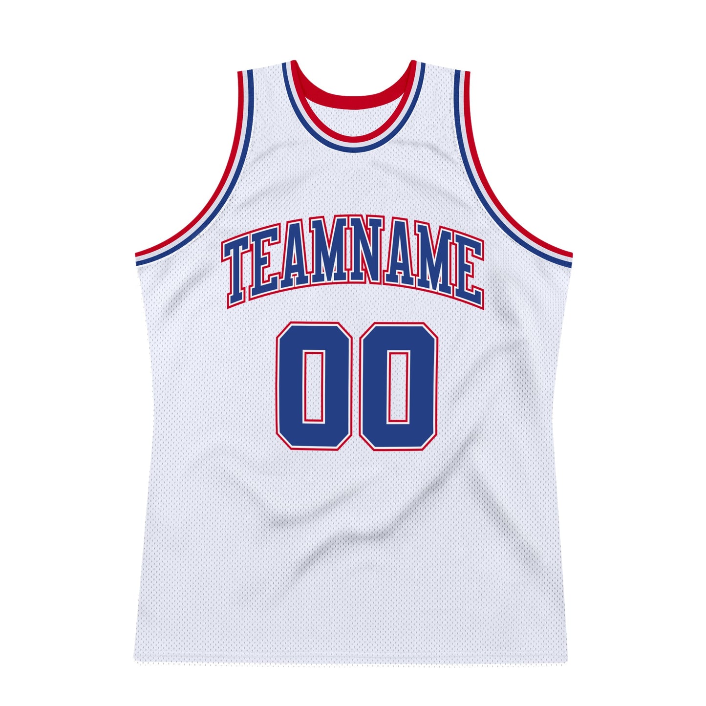 Custom White Royal-Red Authentic Throwback Basketball Jersey - Sky-Custom