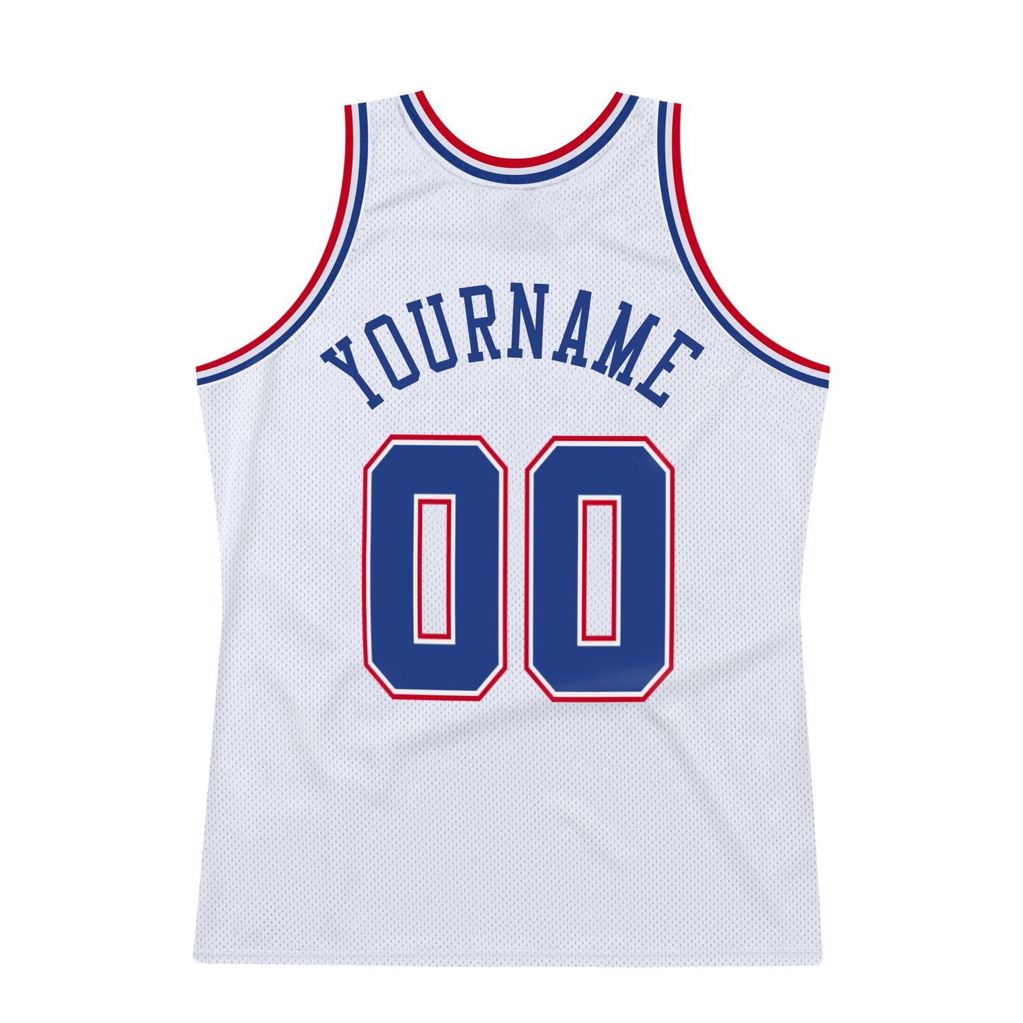 Custom White Royal-Red Authentic Throwback Basketball Jersey - Sky-Custom